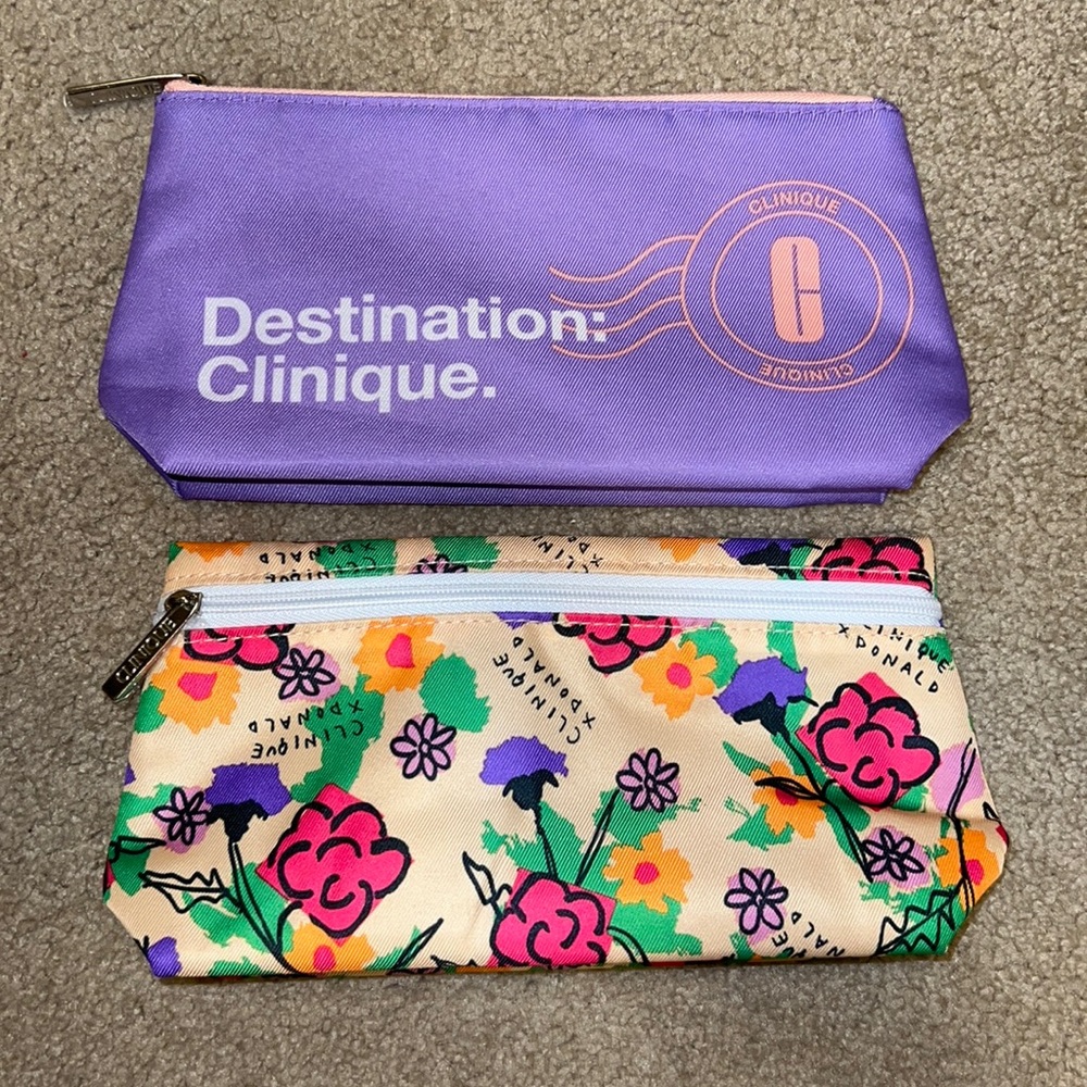 2 Clinique Makeup Bags, New